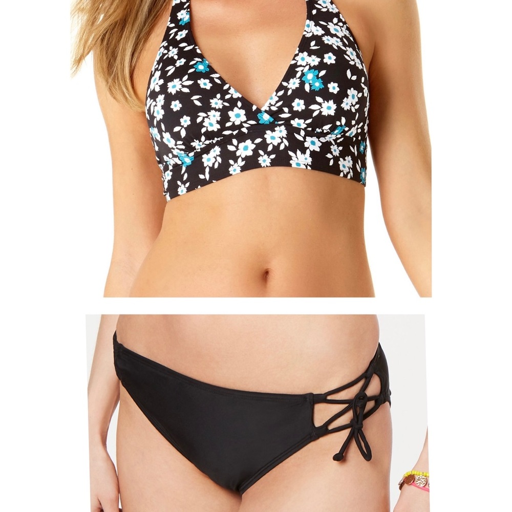 Anne Cole Halter Top and Lace Side Hipster bottom